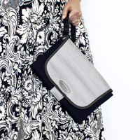 Babyhood Travel Time Change Mat - Black & Silver **