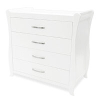 Babyhood Classic Sleigh 4 Draw Chest White **