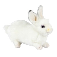 Hansa White Bunny Crouching 20cm HC7209