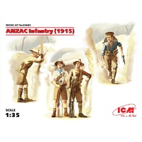 ICM ANZAC Infantry (1915) (4 Figures) 1:35 Scale Model Kit ICM35685