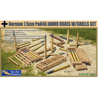 Gecko 1:16 Scale German 7.5cm PaK40 Ammo Boxes w/Shells Model Kit GM16014