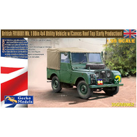 Gecko British FV18001 Mk. 1 80in 4x4 Utility Vehicle w/Canvas Roof Top (Early Production) 1:35 Scale Model Kit GM35062