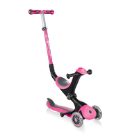 Globber GO UP Deluxe Three Wheel Scooter Push Along - Deep Pink