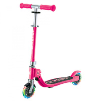 Globber Flow Foldable Junior Scooter with Lights - Pastel Pink/Fuchsia 870-110