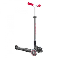 Globber Master Three Wheeled Scooter with Lights - Black/Red 663-120