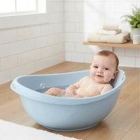 Bubble Cuddle Baby Bath With Newborn Baby Seat - Cashmere Blue T006