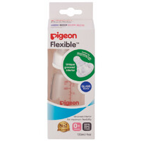 Pigeon Flexible Peristaltic Nipple Slim Neck Nurser Glass Baby Bottle 120mL suit 0+ months PBA282