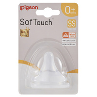 Pigeon SofTouch Peristaltic PLUS Wide Neck Teat 1pk SS Flow suits 0+ months PTB265