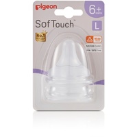 Pigeon SofTouch III Wide Neck Teat 2pk L Y-Cut Flow suits 6+ months PTB268