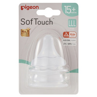 Pigeon SofTouch Peristaltic Plus Wide Neck Teat 2pk LLL Flow suits 15+ months PTB270