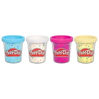 Play-Doh 4 Pack Confetti Colours Blue, Yellow, Pink and White G1727