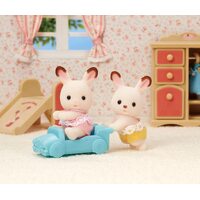 Sylvanian Families Chocolate Rabbit Twins (with Blue Car) SF5420 **