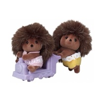 Sylvanian Families Hedgehog Twins (with Purple Train Cart) SF5424
