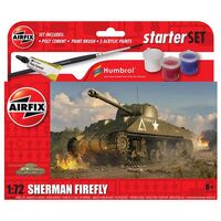 Airfix Sherman Firefly 1:72 scale model kit inc. paint, glue & brush 55003