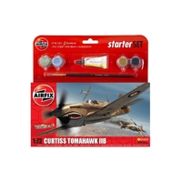 Airfix Starter Set Model Kit Curtiss Tomahawk IIB 1:72 scale inc paint glue 55101
