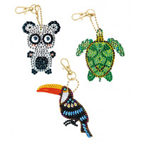 Craft Buddy Crystal Art Keyring Kit - Exotic Animals CRB5489090