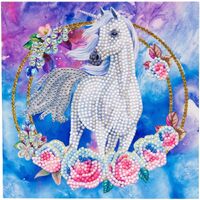 Craft Buddy Crystal Art DIY 18x18cm Card - Unicorn Garland 3790