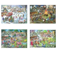 House of Puzzles - Seasons on the Green 4 x 500pc Puzzles HP0767