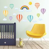 Decowall Rainbow and Hot Air Balloon Wall Stickers