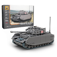 Build Army Panzer IV Ausf.H WW2 German Medium Tank 1:33 Scale Building Blocks BA0161