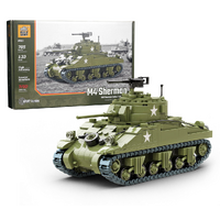 Build Army M4 Sherman WW2 American Medium Tank 1:33 Scale Building Blocks BA1001