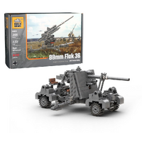 Build Army 88mm Flak 36 WW2 German Artillary 1:33 Scale Building Blocks BA0036