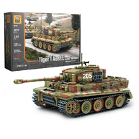Build Army Tiger 1 Ausf.E Late Version Camo WW2 German Heavy Tank 1:33 Scale Building Blocks BA0181C