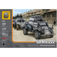 Build Army Sd.Kfz.222 WW2 German Light Armoured Vehicle 1:33 Scale Building Bricks BA0222