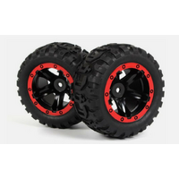 Blackzon Slyder MT Wheels/Tires Assembled (Black/Red) [540194]