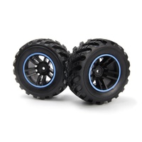 Blackzon Spryte Wheels/Tires Assembled (Black/Blue) BZ540325