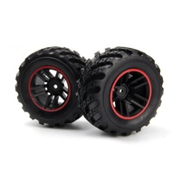 Blackzon Spryte Wheels/Tires Assembled (Black/Red) BZ540326
