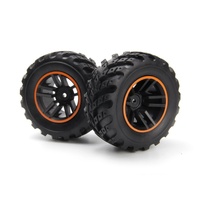 Blackzon Spryte Wheels/Tires Assembled (Black/Orange) BZ540327