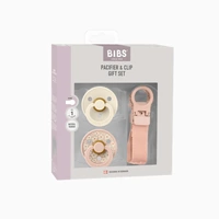 BIBS Colour Dummy & Loop Clip Gift Set - Blush Size 1 (0-6 Months)