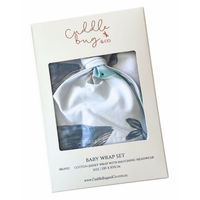 Cuddle Bug & Co. Organic Jersey Baby Wrap Set - Whales