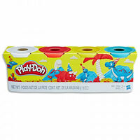 Play-Doh 4 pack Classic Colours White, Red, Yellow, Blue B5517