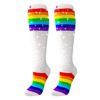 Crazy Skates Diamond Rainbow Pair Crazy Socks