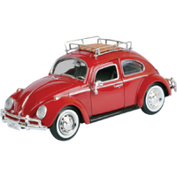 Motor Max 1966 Volkswagen Beetle w/Roof Luggage Rack 1:24 Scale Diecast 79559