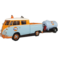 Motor Max Gulf VW Pickup & Oil Tanker Trailer 1:24 Scale Diecast Vehicle DDA796**
