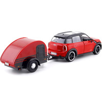 DDA City Classic Red Mini Cooper S Countryman With Trailer 1:24 Scale Diecast Vehicle MX797