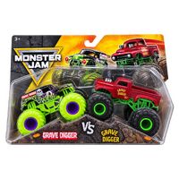 Monster Jam Grave Digger Vs Grave Digger 1:64 Scale Diecast Toy Truck 2pk SM6064128