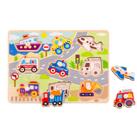 Tooky Toy Wooden Peg Puzzle - Vehicle 10pcs TY860