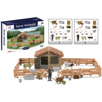 Model Series Farm Animals Barn with Fence and 16 Accessories AA167587