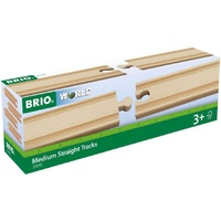Brio Medium Straight Wooden Train Tracks (4pcs) 33335