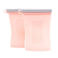 Junobie Reusable Silicone Breastmilk Storage Bags 2pk Rose