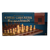 Cardinal Wooden Chess, Checkers & Backgammon Set