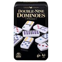 Cardinal Games Double Nine Dominoes - 55 Colour Dot Dominoes in a tin