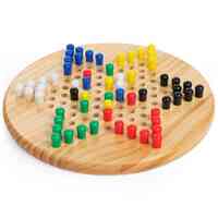 Cardinal Classics Wooden Chinese Checkers and Solitaire Board Game ASM6065518