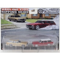 Oz Wheels Ripping Skids FSD 1:64 Scale Twin Set - Holden HJ Custom & HJ Wagon