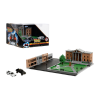 Jada Back to the Future Nano Scene Hill Valley Courthouse with 2 Vehicles 34804