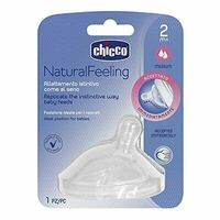 Chicco Natural Feeling Teat 2m+ Med Flow 1 Pack